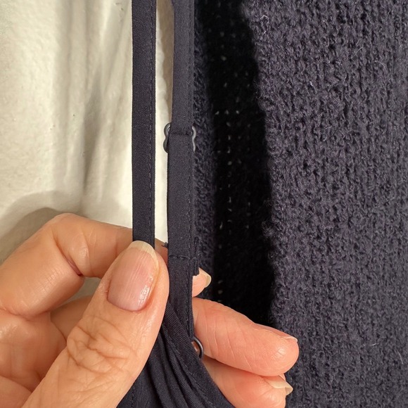 Banana Republic Knit Dress Sleeveless Mock Neck Navy Blue Size Large Merino Wool - Picture 6 of 9